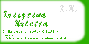 krisztina maletta business card